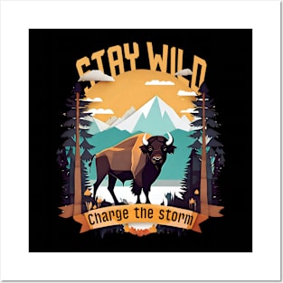 Stay Wild be Buffalo Charge The Storm Posters and Art